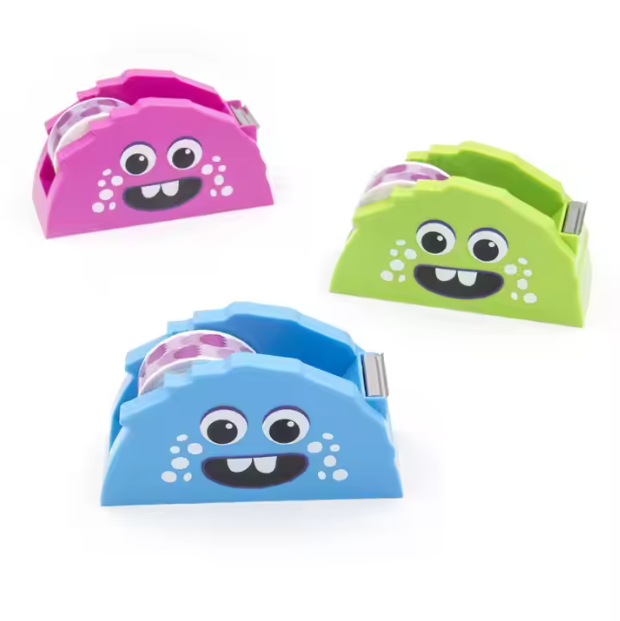 High Quality PP Monster shape Tape Dispenser with Rainbow Tape or Transparent Tape