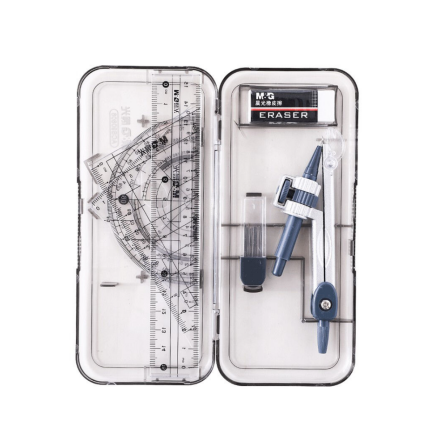 Geometry Set with Swing Arm Protractor Divider Set Squares Ruler Compasses
