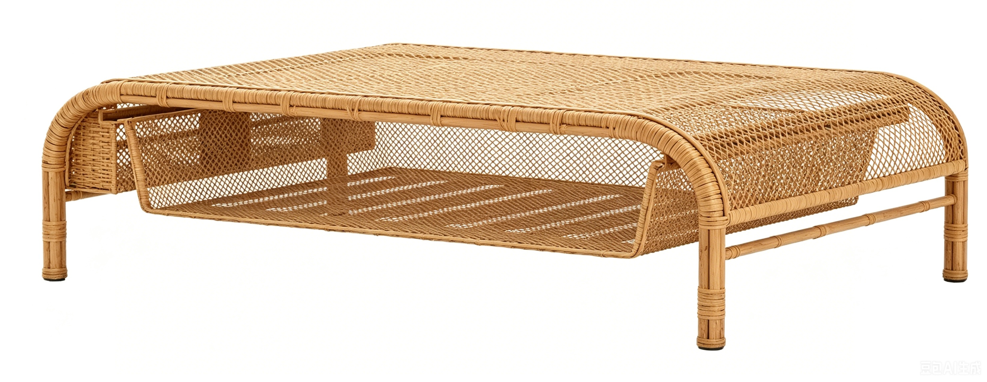 Imitation rattan woven keyboard sundry storage shelf 