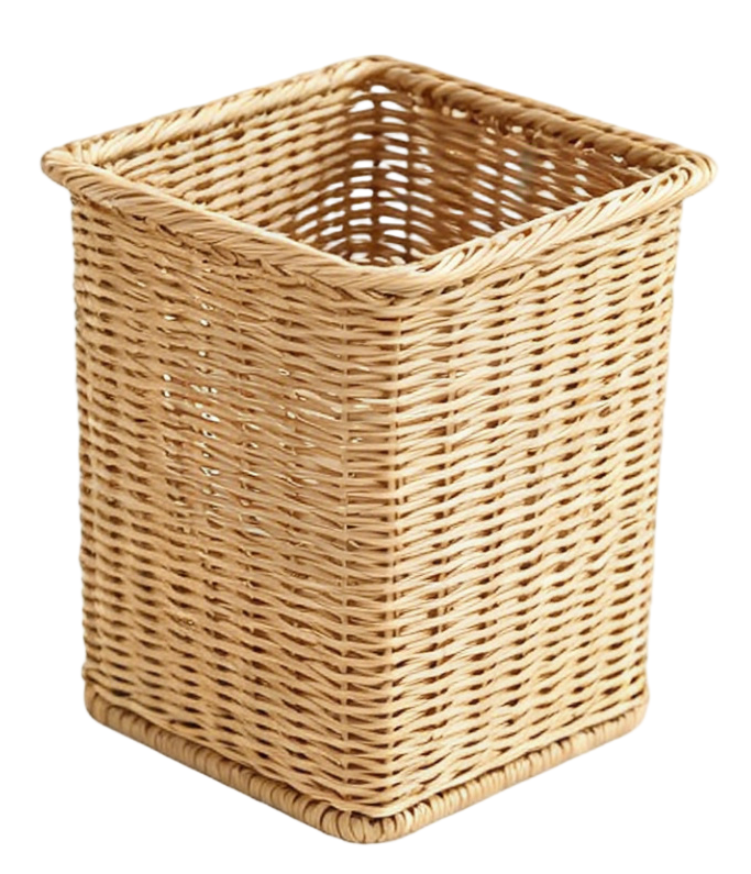 Multipurpose square rattan pen container