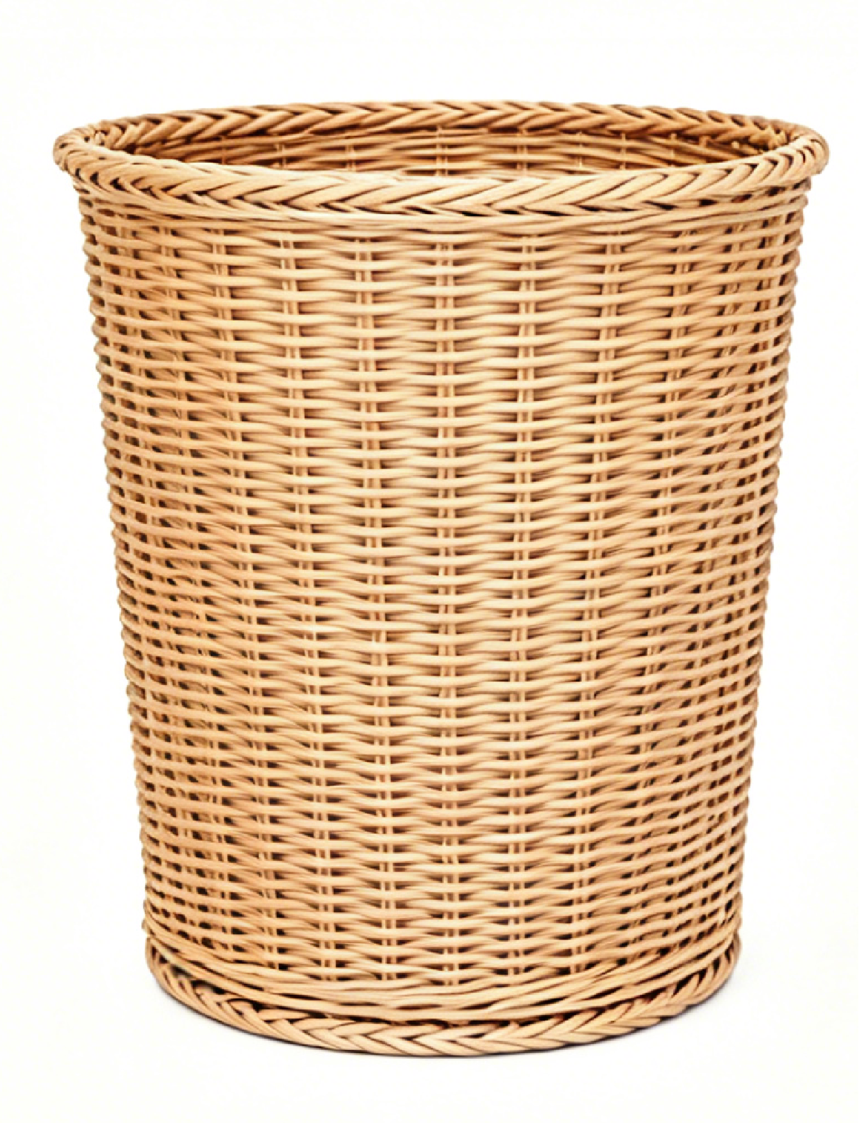 Imitation rattan woven garbage bin 